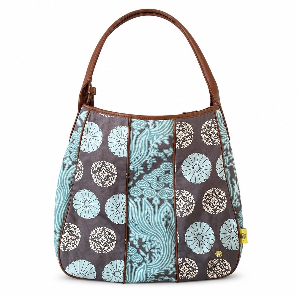 AMY BUTLER for Kalencom Muriel Fashion Shoulder Bag Organic Cotton Teal Brown